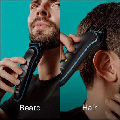 **Series 5 10-in-1 Male Grooming Kit: Beard Trimmer, Hair Clippers, Nose & Precision Trimmer – Perfect Gift for Men, Model MGK5445 (Black)**