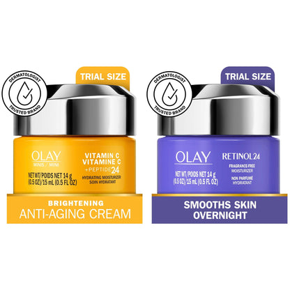 Facial Moisturizer Skin Care Bundle, Mini Day and Night Moisturizer Set